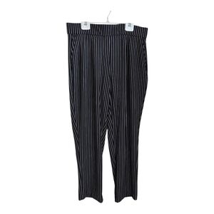 Hilary Radley Black and White Striped Straight Leg Pants With Pockets Size L